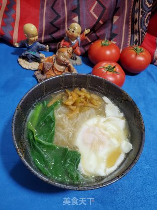 榨菜鸡蛋汤米粉的做法步骤：7