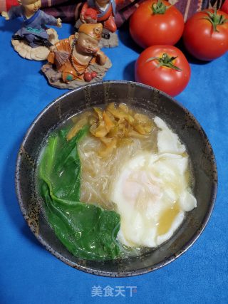 榨菜鸡蛋汤米粉的做法步骤：9
