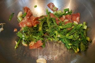 刺老芽炒培根肉的做法步骤：6