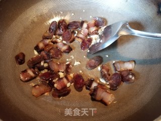 腊味炒四季豆的做法步骤：6