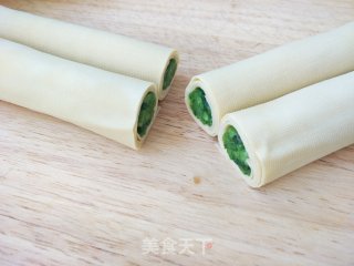 “ 食物边角料做大餐 ”菠菜干豆腐卷的做法步骤：6