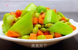 丝瓜炒毛豆#食物边角料做大餐#的做法步骤：10