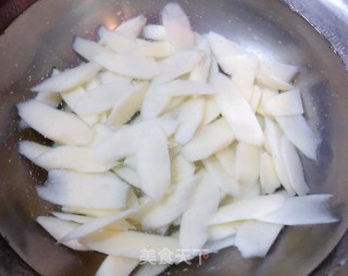 山药炒肉片#食物边角料做大餐#的做法步骤：3