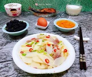 山药炒肉片#食物边角料做大餐#的做法步骤：15