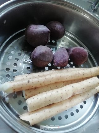 点心~紫薯芝士棒的做法步骤：1