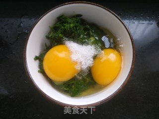 荠菜摊鸡蛋的做法步骤：4