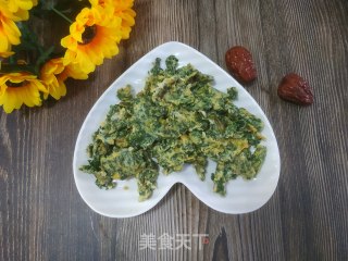 荠菜摊鸡蛋的做法步骤：8