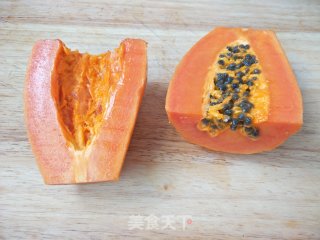 百香果酸奶木瓜的做法步骤：2