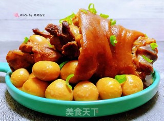 红烧猪肘鹌鹑蛋的做法步骤：11