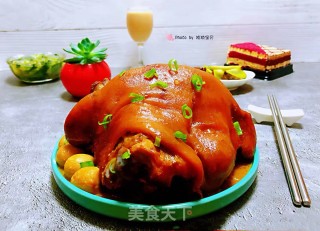 红烧猪肘鹌鹑蛋的做法步骤：15