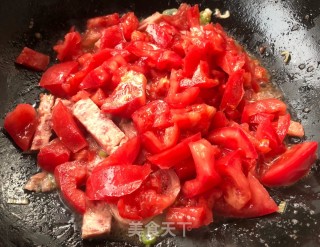 番茄午餐肉炒年糕的做法步骤：8