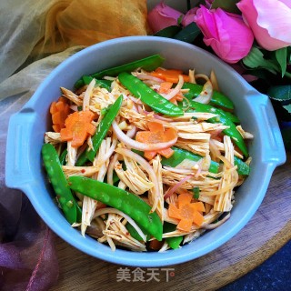 荷兰豆拌腐竹的做法步骤：11