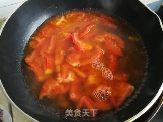 番茄鸡蛋粉皮汤的做法步骤：6