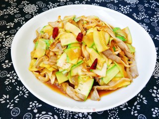 夏瓜炒鲜蘑的做法步骤：1