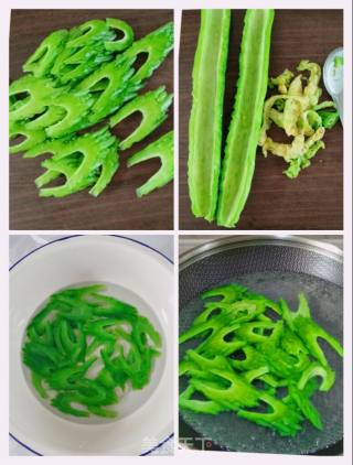 杏仁拌苦瓜的做法步骤：3