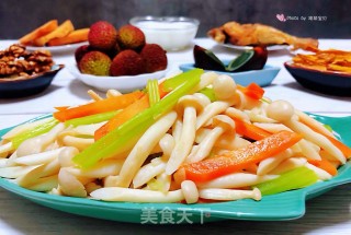 芹菜胡萝卜炒白玉菇的做法步骤：14