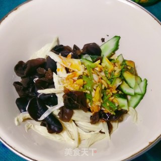 木耳腐竹拌黄瓜的做法步骤：6