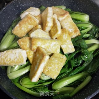 小青菜炒豆腐的做法步骤：8