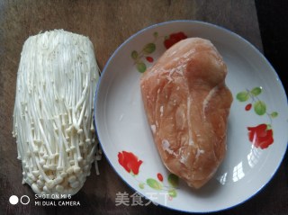 无油版金针菇鸡胸肉的做法步骤：1