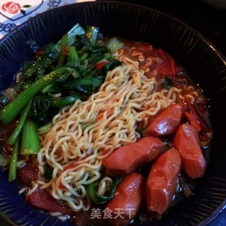 番茄煎蛋方便面的做法步骤：9