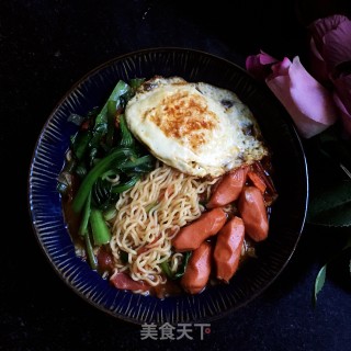 番茄煎蛋方便面的做法步骤：11