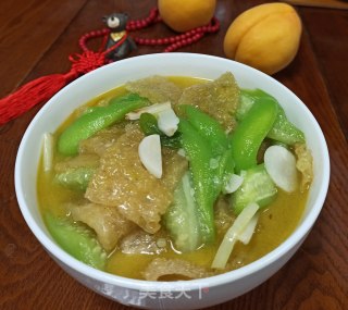 丝瓜烩皮肚的做法步骤：10