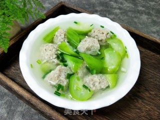 肉丸子丝瓜汤的做法步骤：13