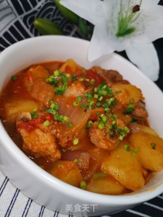 番茄土豆焖排骨的做法步骤：16