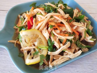 柠檬手撕鸡胸肉的做法步骤：8