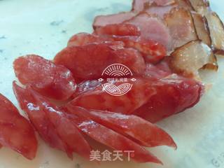 腊味炒红菜苔的做法步骤：6