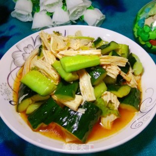 黄瓜拌腐竹的做法步骤：7