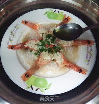 蒜蓉粉丝蒸对虾的做法步骤：10