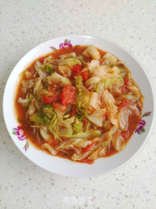 西红柿炒圆白菜的做法步骤：7