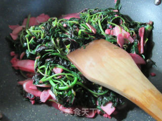 茭白炒红苋菜的做法步骤：8