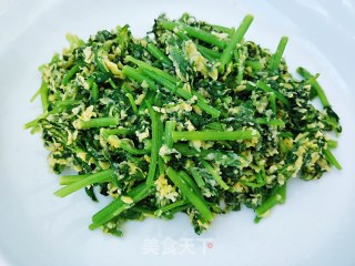 “ 蒸菜 ”粉蒸茼蒿的做法步骤：1