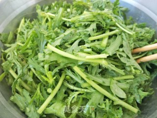 “ 蒸菜 ”粉蒸茼蒿的做法步骤：5