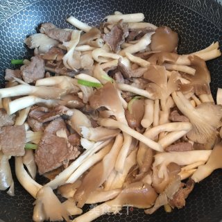 香葱肉片焖平菇的做法步骤：4