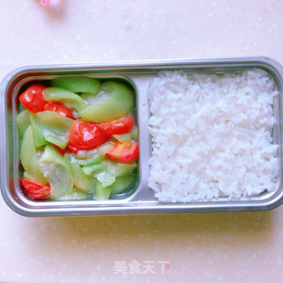 清蒸丝瓜+白米饭的做法步骤：6