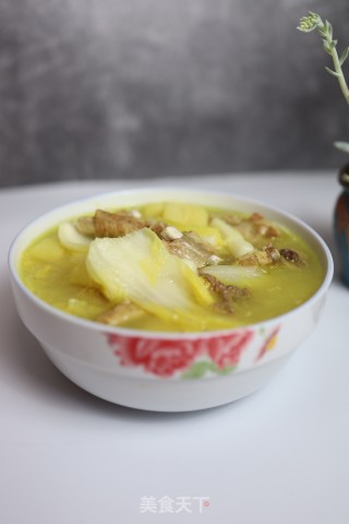 咖喱排骨粉丝白菜汤的做法步骤：10