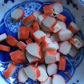 蚝油包菜炒蟹柳的做法步骤：3
