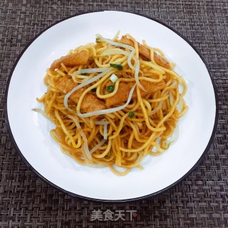 肉饼芽菜炒面的做法步骤：10