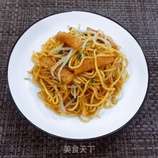 肉饼芽菜炒面的做法步骤：11