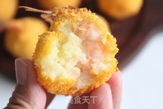 不加一滴油的黄金凤尾虾球的做法步骤：15
