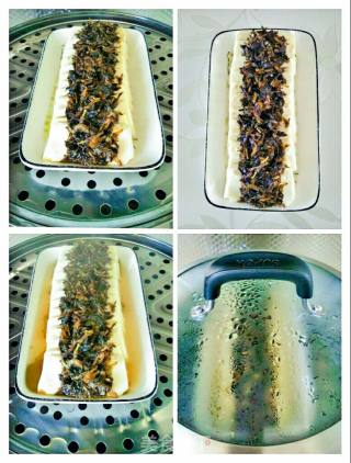 虾皮橄榄蒸豆腐的做法步骤：5