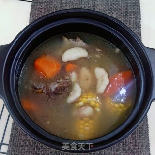 菱角玉米胡萝卜煲牛骨的做法步骤：8