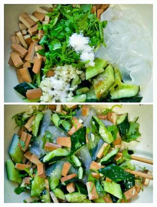 卤香干拌黄瓜的做法步骤：4