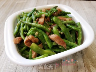 猪扒炒四季豆的做法步骤：9