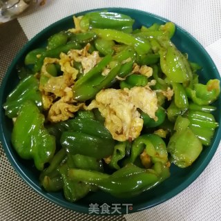皱皮椒炒鸡蛋的做法步骤：7