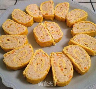 清蒸鸡胸肉蛋卷的做法步骤：32
