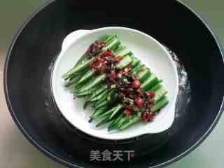 剁椒豆豉蒸秋葵的做法步骤：8